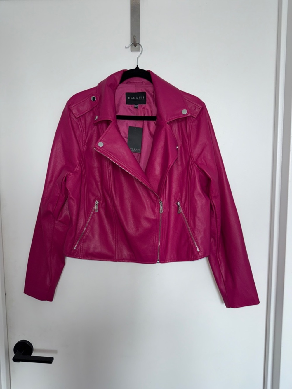 Eloquii Berry Pink Moto Jacket